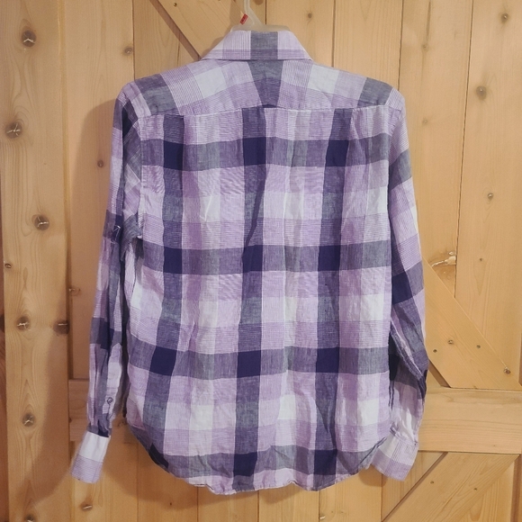 Inserch Collezione Uomo Men's L Linen Long Sleeve/Tab Sleeve Button Down Shirt - Picture 8 of 10